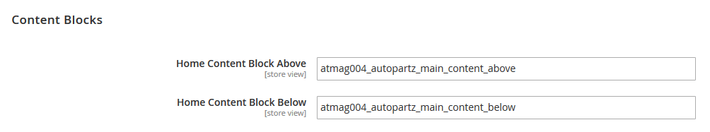 AutoPartz - Homepage Content Options