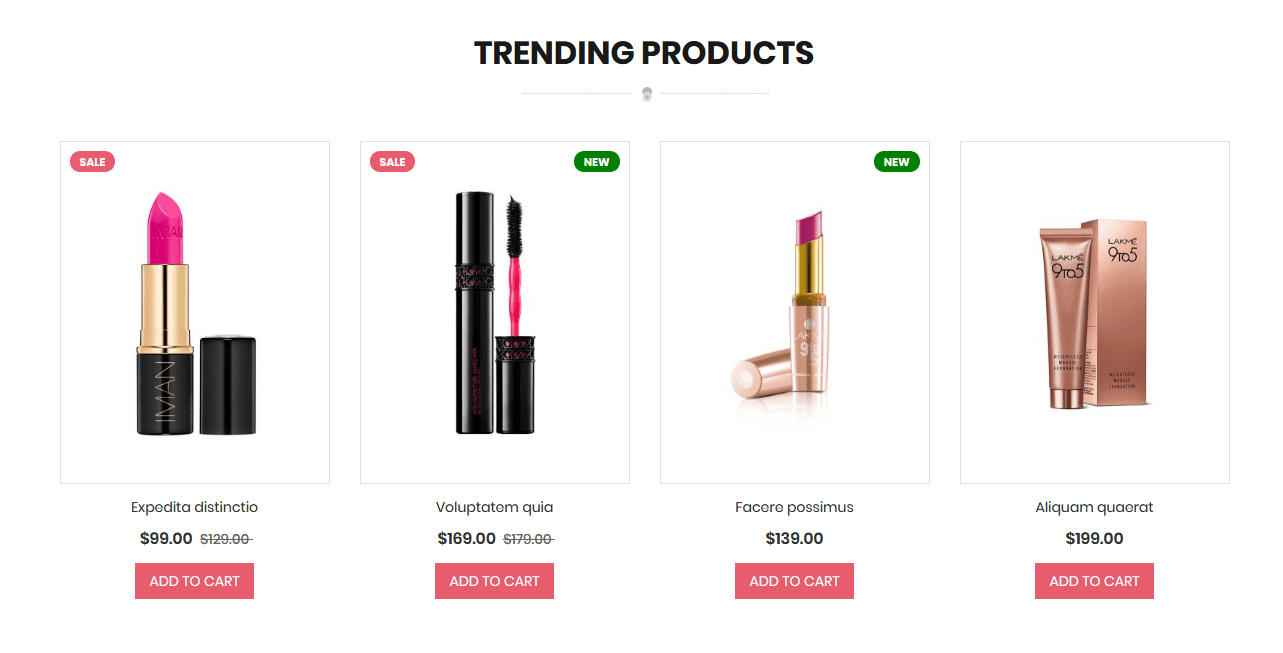 Cosmetics - Homepag Featured Product Widget