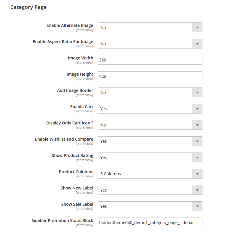 FastFashion  - Category Page Configuration