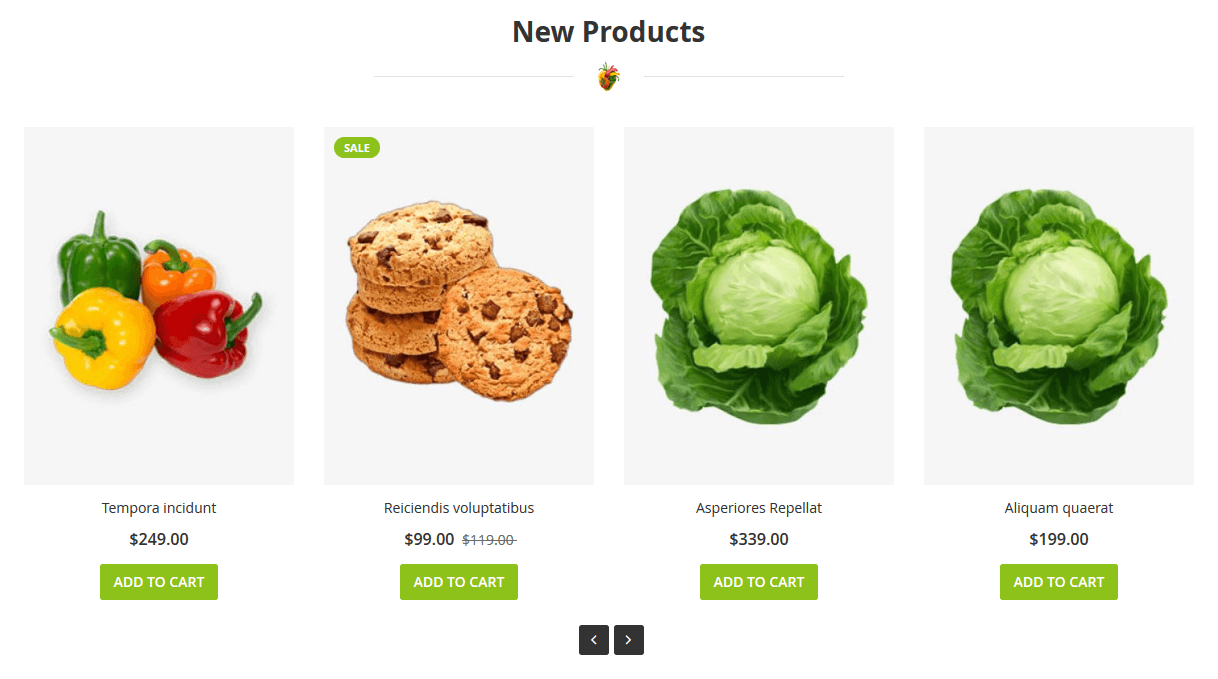 Grocery - Homepage New Product Widget