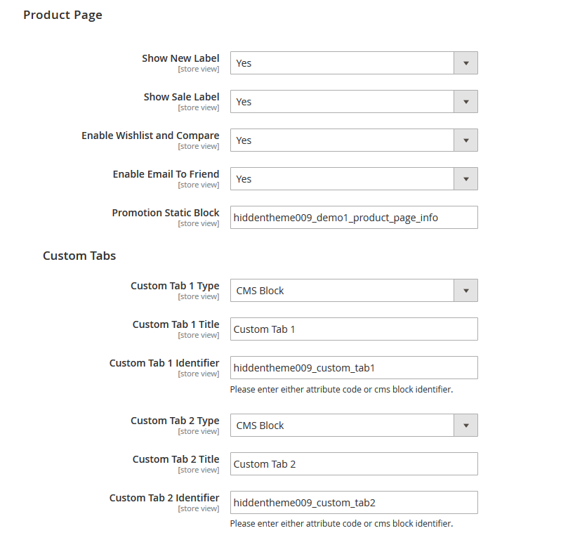 Health Kart  - Product Page Configuration