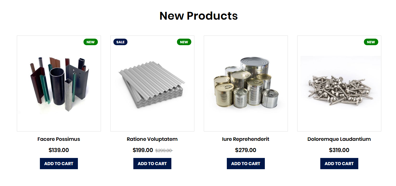 Metals - Homepage New Product Widget