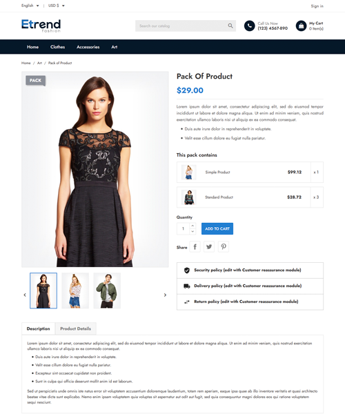 Packed Product | Etrend Lite Free PrestaShop Theme
