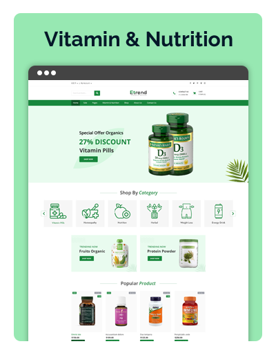 Etrend Vitamin & Nutrition Layout