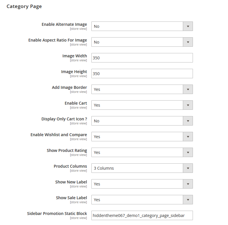 Auto World - Category Page Configuration