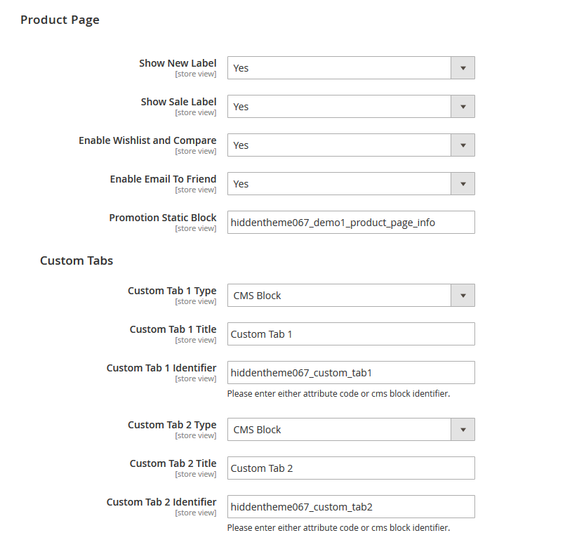 Auto World - Product Page Configuration