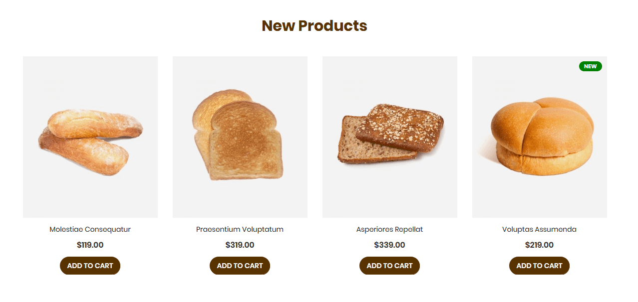Bakeshop - Homepage New Product Widget