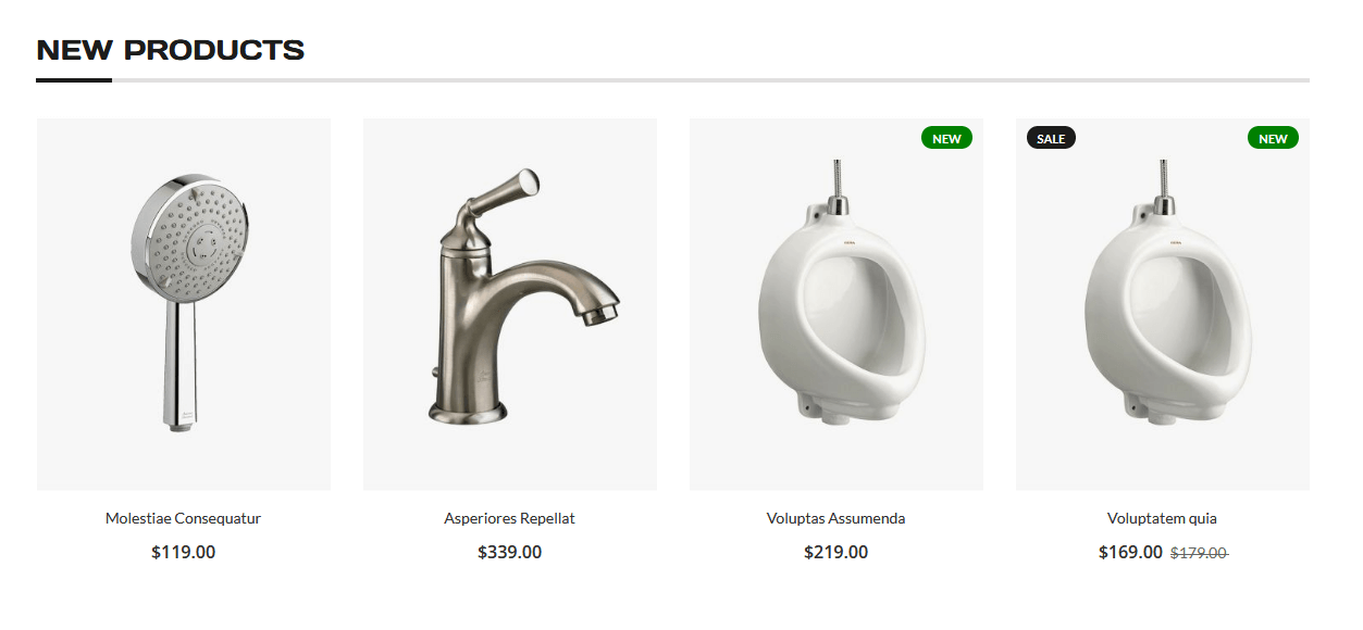 BathTools - Homepage New Product Widget