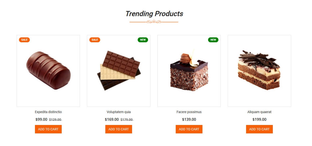 Cakestore  - Homepag Featured Product Widget