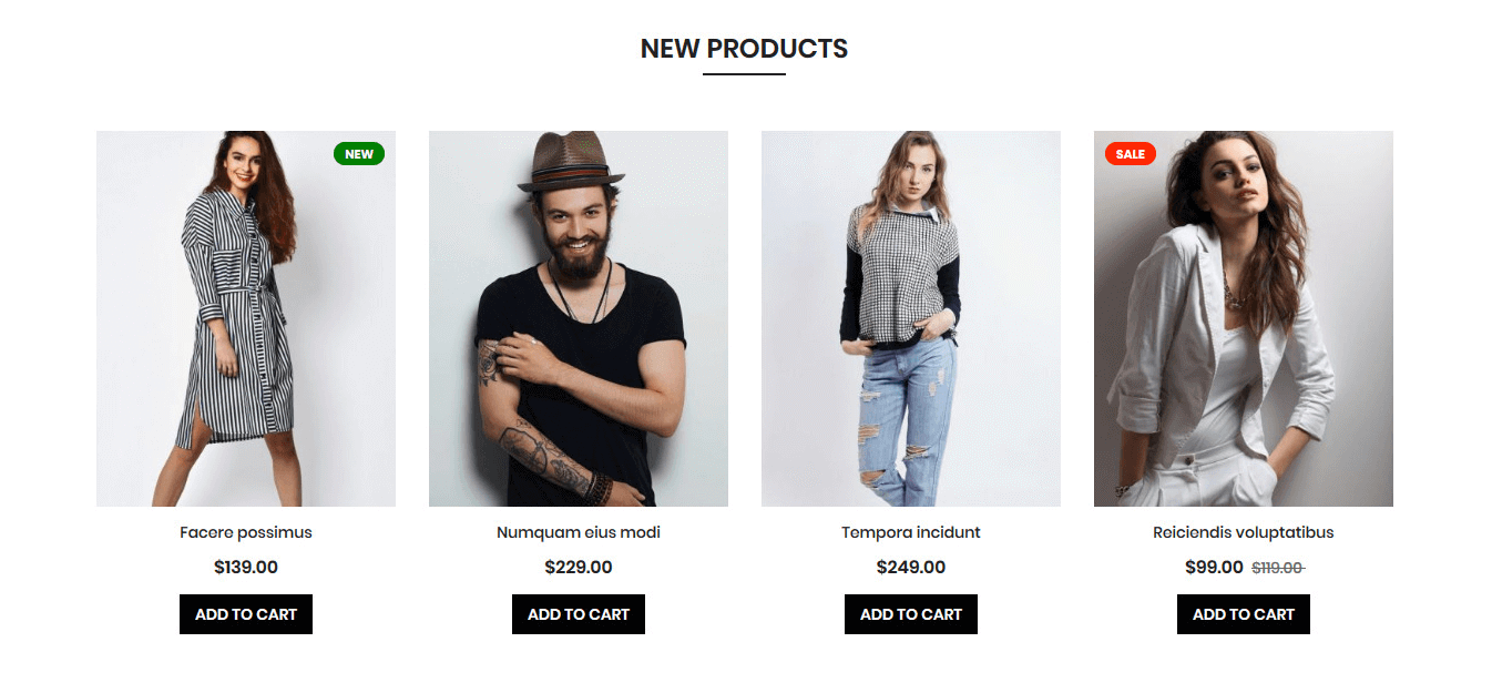 Clothesy - Homepage New Product Widget