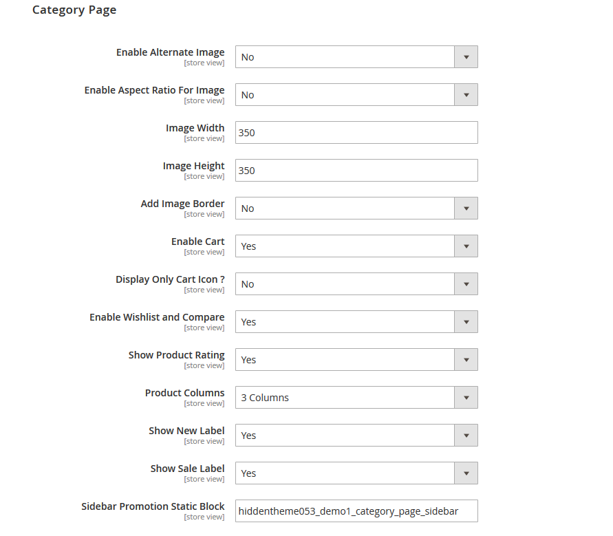 Cloxiz - Category Page Configuration