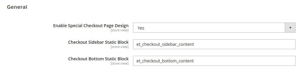 Etrend - Checkout Page Settings