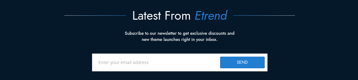 Etrend - Footer Top Newsletter Two