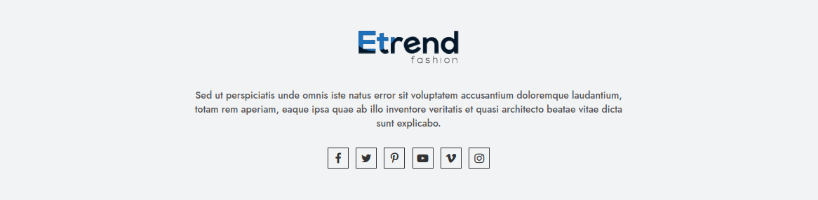 Etrend Lite - Footer Logo and Socials Content