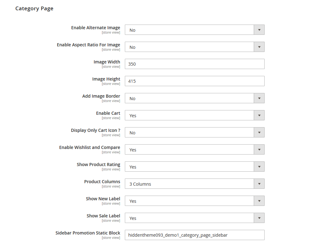 Expert - Category Page Configuration