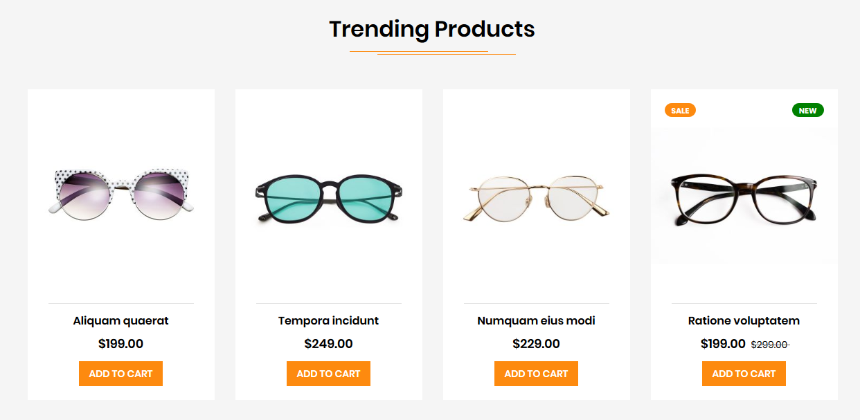 Glasses - Homepag Featured Product Widget
