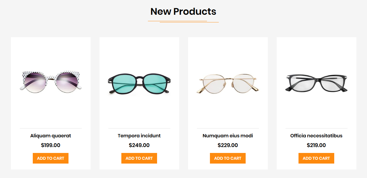 Glasses - Homepage New Product Widget
