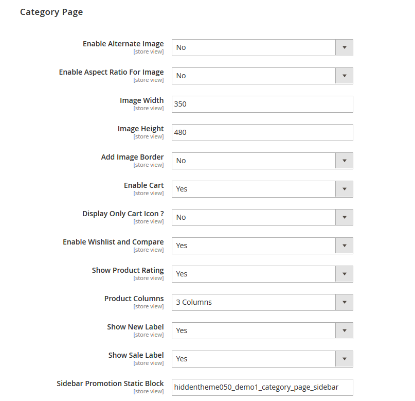 Innerness  - Category Page Configuration