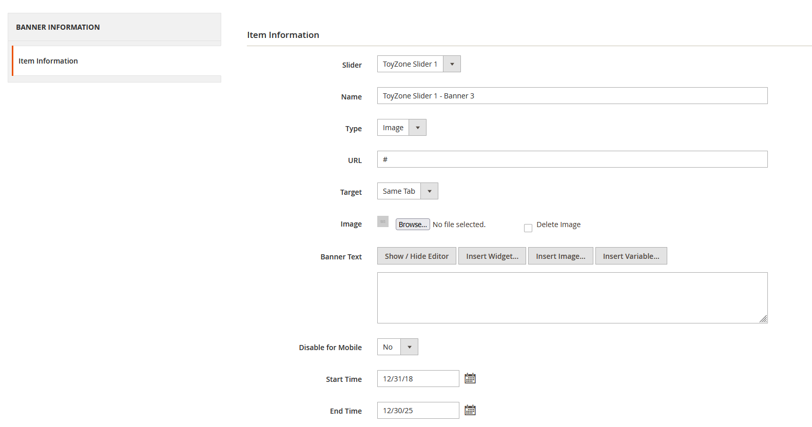 Toyzone  - Edit Banner