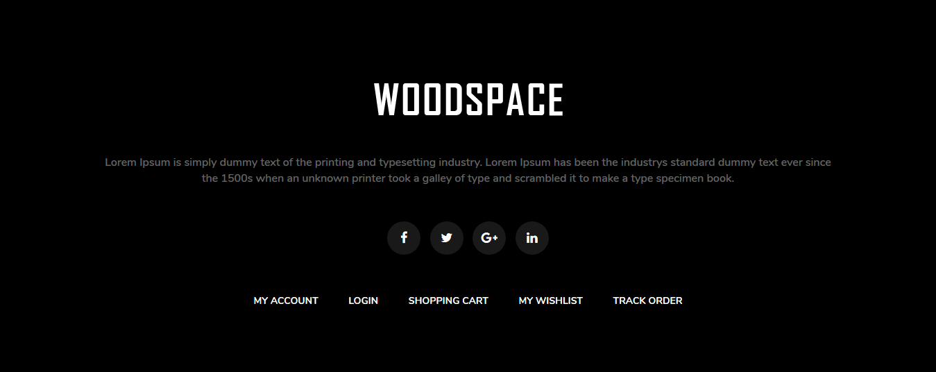 WoodSpace - Footer Columns Frontend